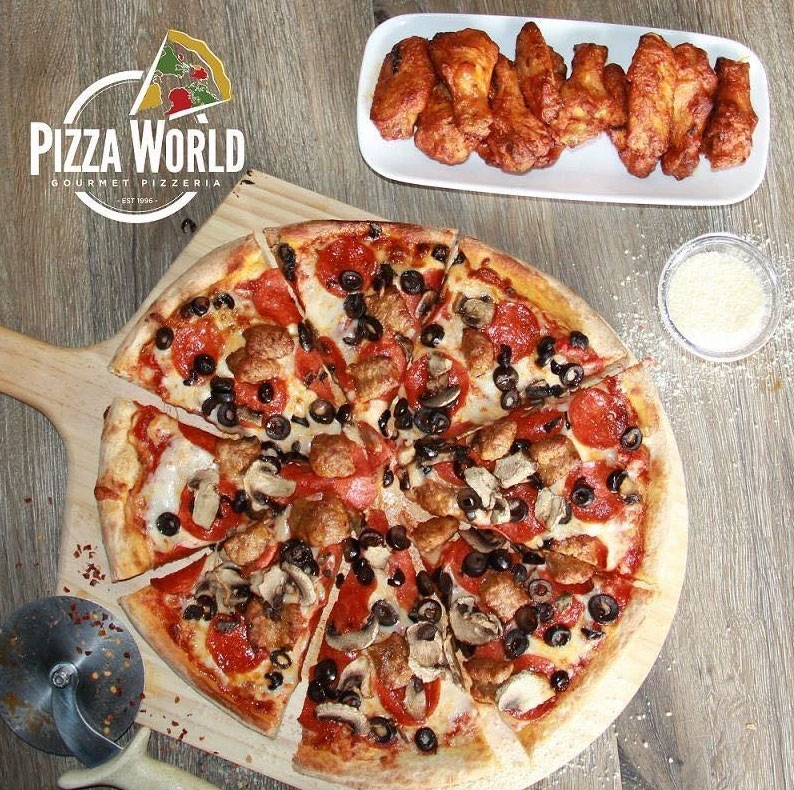 Hideaway Marina - Pizza World takeout, dine-in, and delivery to your dock -pizza and wings